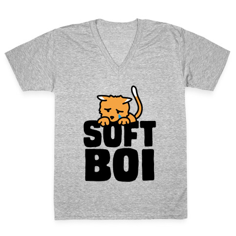 Soft Boi Cat V-Neck Tee Shirt