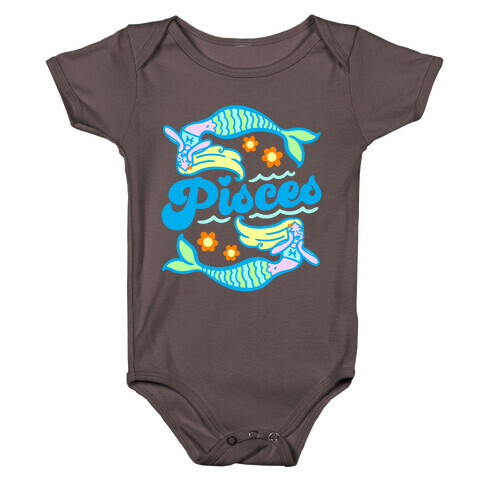 90's Aesthetic Pisces White Print Baby One-Piece