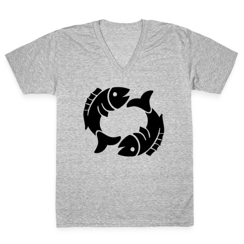 Zodiacs Of The Hidden Temple - Pisces Fish V-Neck Tee Shirt