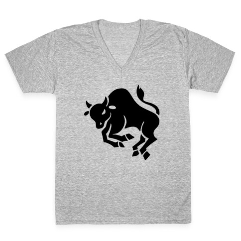 Zodiacs Of The Hidden Temple - Taurus Bull V-Neck Tee Shirt