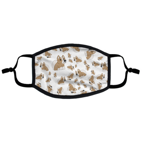 Corgi Pattern Flat Face Mask