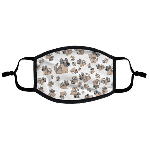 German Shepherd Pattern Flat Face Mask