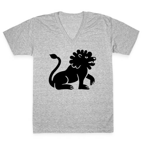 Zodiacs Of The Hidden Temple - Leo Lion V-Neck Tee Shirt