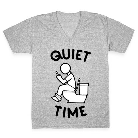 Bathroom Quiet Time V-Neck Tee Shirt