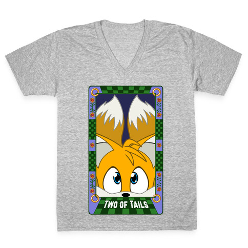 Two Of Tails Tarot Card V-Neck Tee Shirt