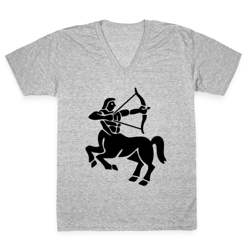 Zodiacs Of The Hidden Temple - Sagittarius Archer V-Neck Tee Shirt