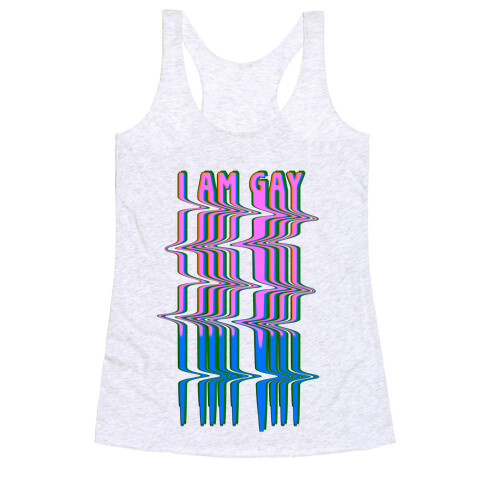 I Am Gay Vaporwave Drip Racerback Tank Top