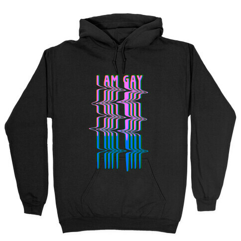 I Am Gay Vaporwave Drip Hooded Sweatshirt