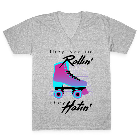 They See Me Rollin' (Synthwave) V-Neck Tee Shirt