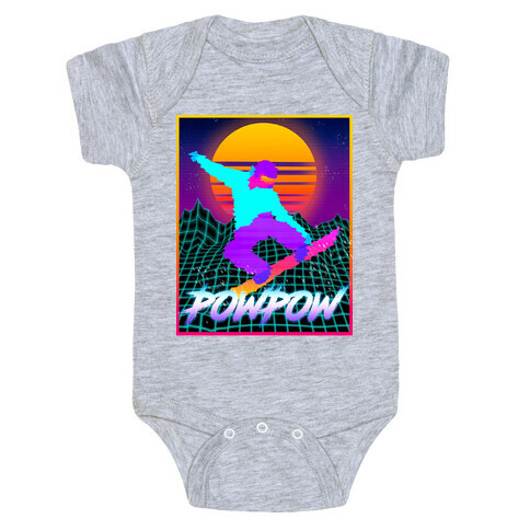 POWPOW Synthwave Snowboarder Baby One-Piece