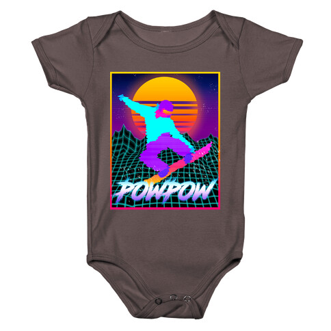 POWPOW Synthwave Snowboarder Baby One-Piece