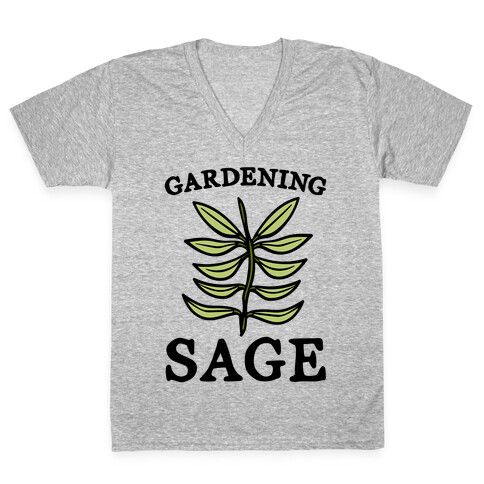 Gardening Sage V-Neck Tee Shirt