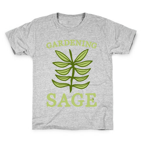 Gardening Sage White Print Kids T-Shirt