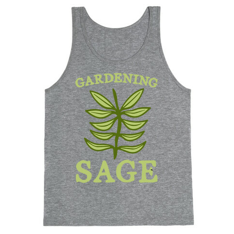 Gardening Sage White Print Tank Top