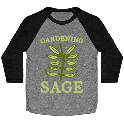 Gardening Sage White Print Baseball Tee