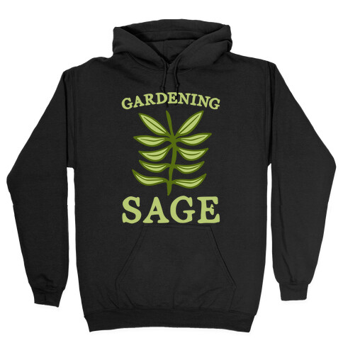 Gardening Sage White Print Hooded Sweatshirt