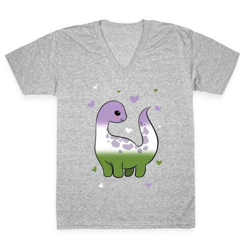 Genderqueer-Dino V-Neck Tee Shirt