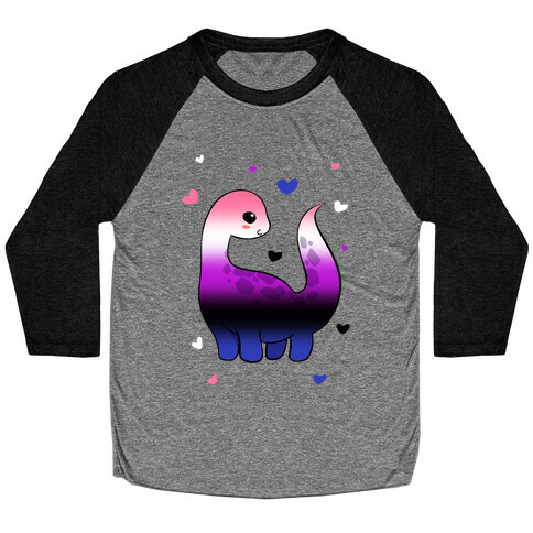 Genderfluid-Dino Baseball Tee