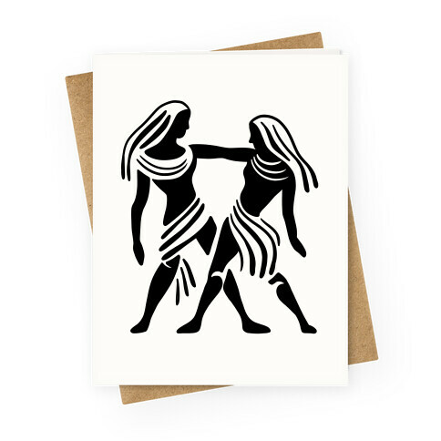 Zodiacs Of The Hidden Temple - Gemini Twins Greeting Card