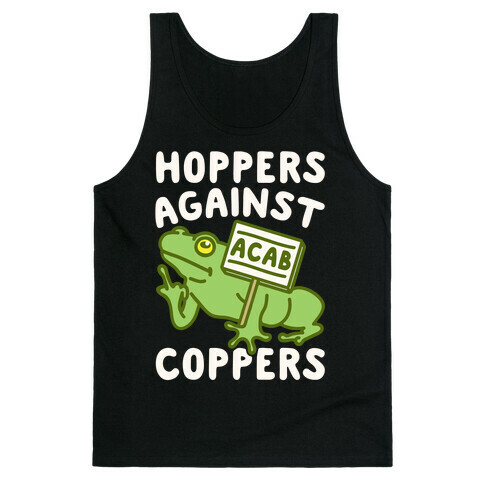 Hoppers Against Coppers White Print Tank Top