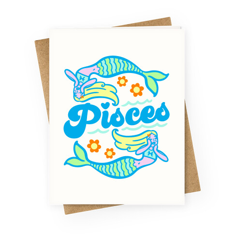 90's Aesthetic Pisces  Greeting Card