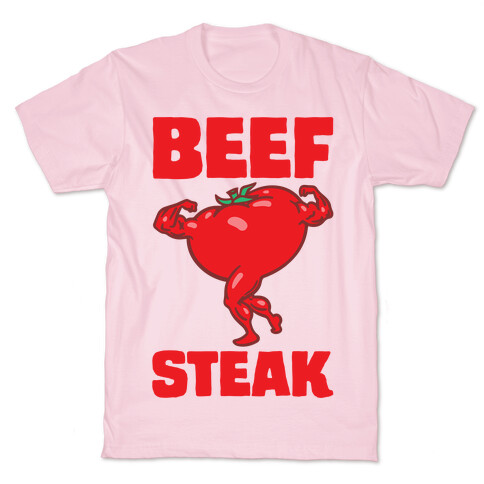 Beefsteak Tomato Parody White Print T-Shirt