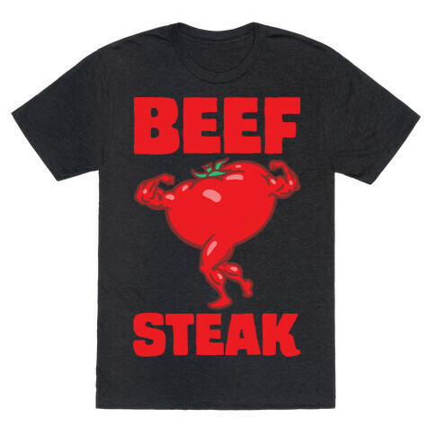 Beefsteak Tomato Parody White Print T-Shirt