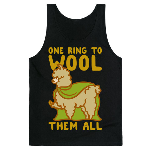 One Ring To Wool Them All Parody White Print Tank Top