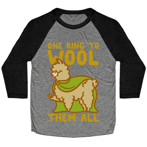 One Ring To Wool Them All Parody White Print Baseball Tee