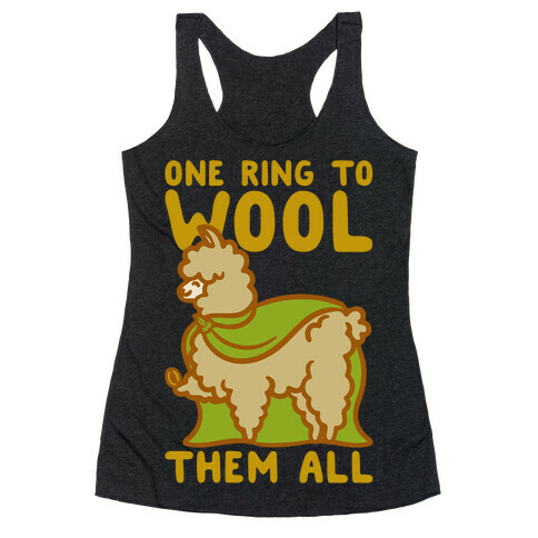 One Ring To Wool Them All Parody White Print Racerback Tank Top