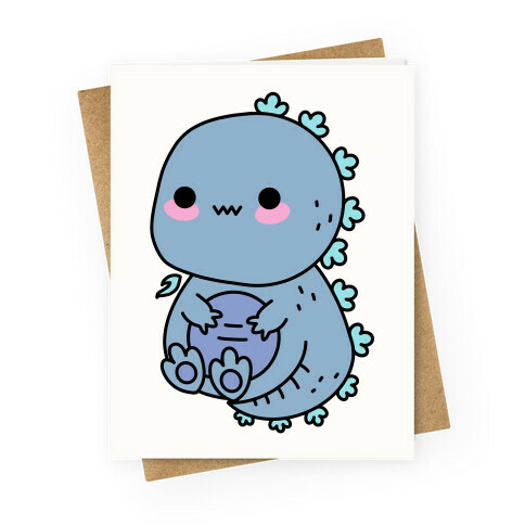 Kawaii Kaiju Godzilla Greeting Card