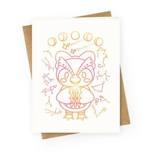 Celestial Astrology Owl Greeting Card