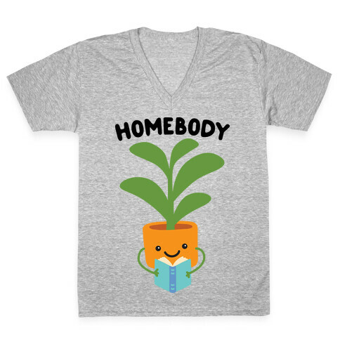 Homebody Reading Plant V-Neck Tee Shirt