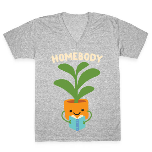 Homebody Reading Plant V-Neck Tee Shirt
