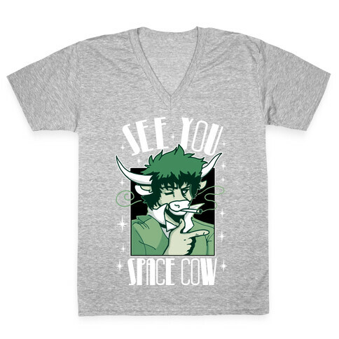 See You Space Cow V-Neck Tee Shirt