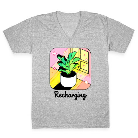 Recharging Plant V-Neck Tee Shirt