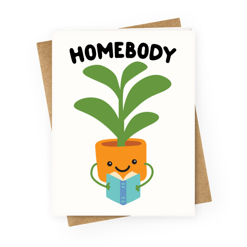 Homebody Reading Plant Greeting Card