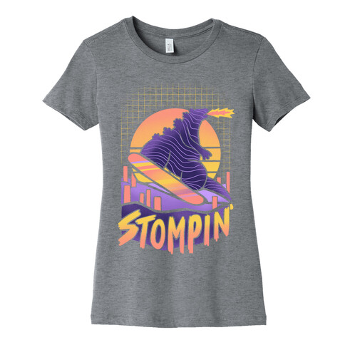 Stompin' Snowboarding Godzilla Womens T-Shirt