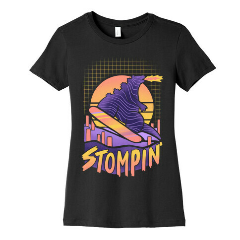 Stompin' Snowboarding Godzilla Womens T-Shirt