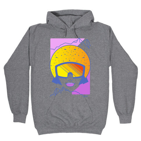 Retro Snowboarding Helmet Hooded Sweatshirt