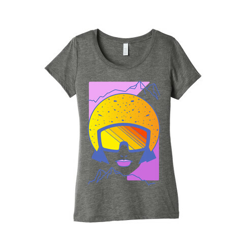 Retro Snowboarding Helmet White Print Womens T-Shirt