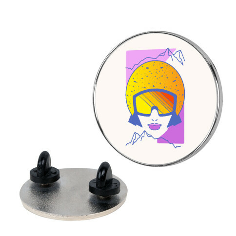 Retro Snowboarding Helmet Pin