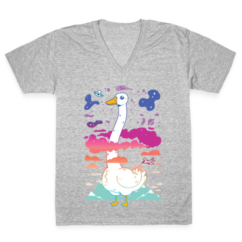 Long Goose V-Neck Tee Shirt