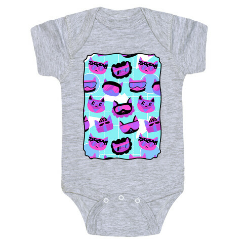 Gnarly Snowboard Cats  Baby One-Piece