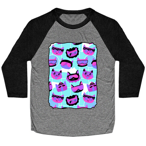 Gnarly Snowboard Cats  Baseball Tee