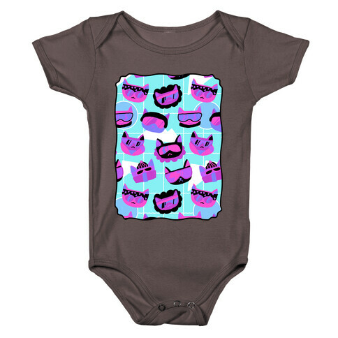 Gnarly Snowboard Cats  Baby One-Piece