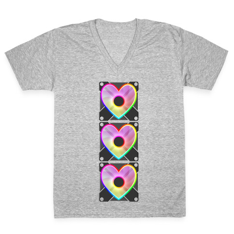 I Love RGB Fan Stack V-Neck Tee Shirt