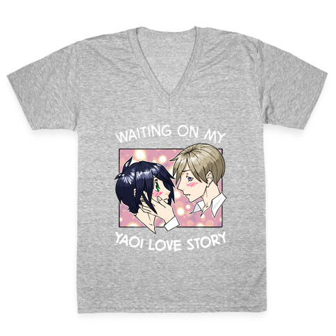 Waiting On My Yaoi Love Story V-Neck Tee Shirt