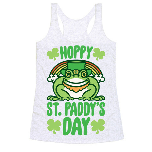 Hoppy St. Paddy's Day Frog Racerback Tank Top