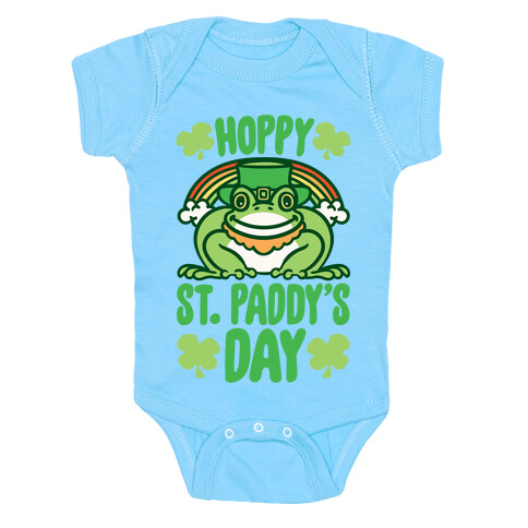 Hoppy St. Paddy's Day Frog White Print Baby One-Piece
